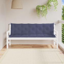 Coussins de banc de lot de 2 bleu marine 180x50x7 cm