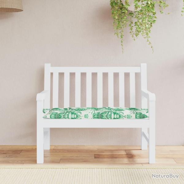 Coussin de banc de motif de feuilles 110x50x7 cm
