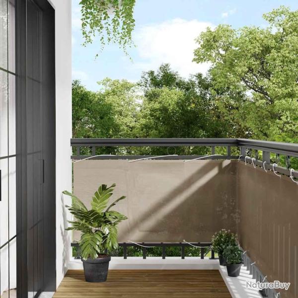 �cran de balcon taupe 75x700 cm 100% polyester oxford