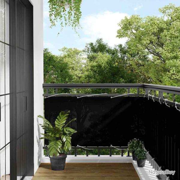 �cran de balcon noir 75x700 cm 100% polyester oxford