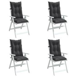 Coussins de chaise &agrave; dossier haut lot de 4 anthracite m&eacute;lang&eacute;