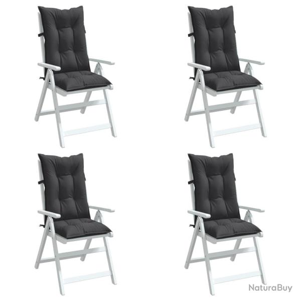 Coussins de chaise � dossier haut lot de 4 anthracite m�lang�