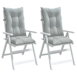 Coussins de chaise &agrave; dossier haut lot de 2 gris clair m&eacute;lang&eacute;