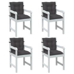 Coussins de chaise &agrave; dossier bas lot de 4 anthracite m&eacute;lang&eacute;
