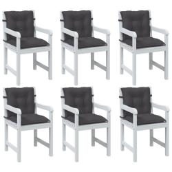 Coussins de chaise &agrave; dossier bas lot de 6 anthracite m&eacute;lang&eacute;
