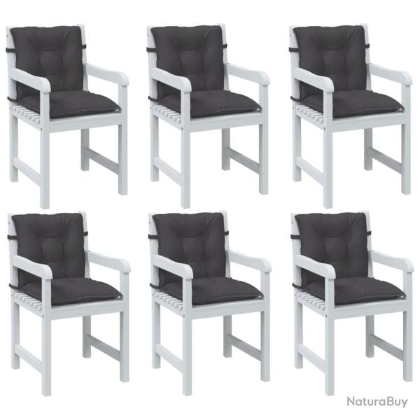 Coussins de chaise � dossier bas lot de 6 anthracite m�lang�