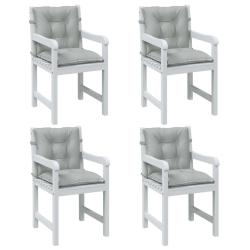Coussins de chaise &agrave; dossier bas lot de 4 gris clair m&eacute;lang&eacute;