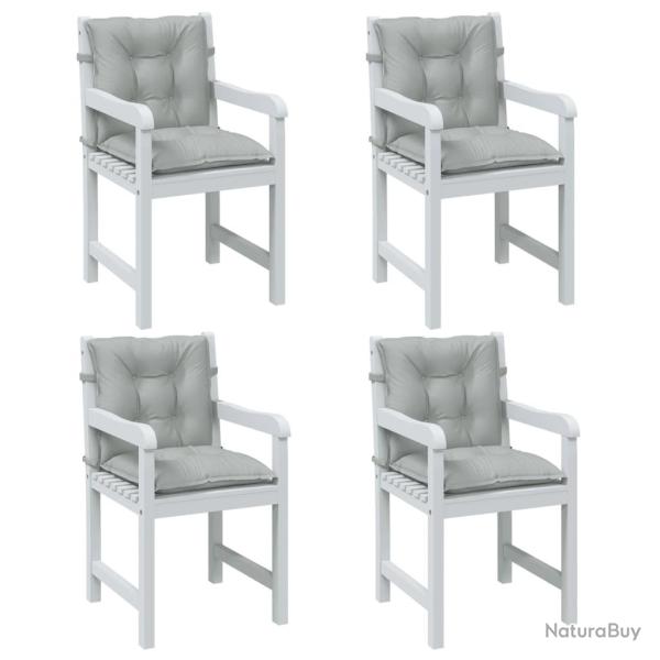 Coussins de chaise � dossier bas lot de 4 gris clair m�lang�