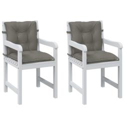 Coussins de chaise &agrave; dossier bas lot de 2 gris fonc&eacute; m&eacute;lang&eacute;
