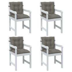 Coussins de chaise &agrave; dossier bas lot de 4 gris fonc&eacute; m&eacute;lang&eacute;