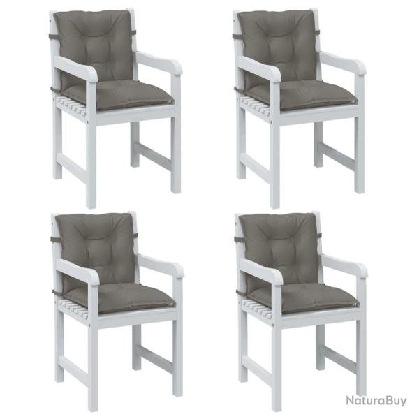 Coussins de chaise � dossier bas lot de 4 gris fonc� m�lang�