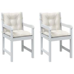 Coussins de chaise &agrave; dossier bas lot de 2 cr&egrave;me m&eacute;lang&eacute; tissu