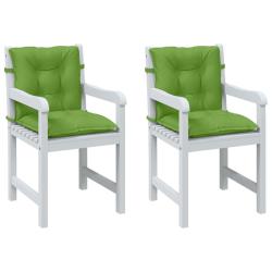 Coussins de chaise &agrave; dossier bas lot de 2 vert m&eacute;lang&eacute; tissu