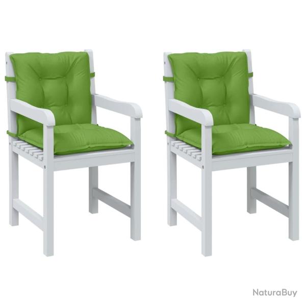 Coussins de chaise � dossier bas lot de 2 vert m�lang� tissu