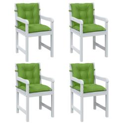 Coussins de chaise &agrave; dossier bas lot de 4 vert m&eacute;lang&eacute; tissu