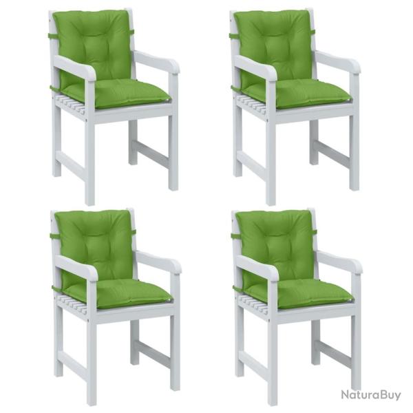 Coussins de chaise � dossier bas lot de 4 vert m�lang� tissu