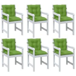 Coussins de chaise &agrave; dossier bas lot de 6 vert m&eacute;lang&eacute; tissu