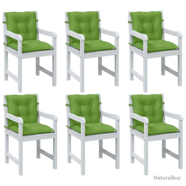 Coussins de chaise � dossier bas lot de 6 vert m�lang� tissu