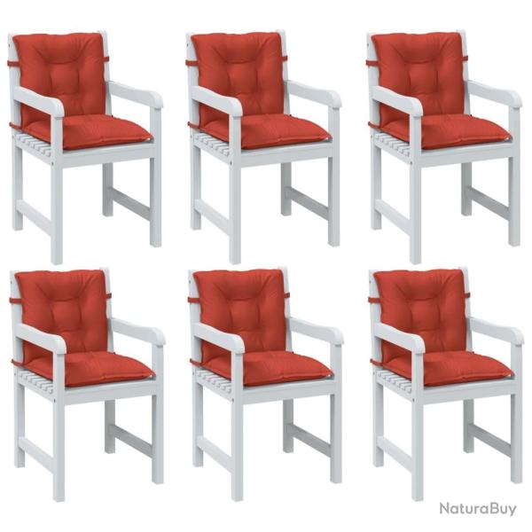 Coussins de chaise � dossier bas lot de 6 rouge m�lang� tissu