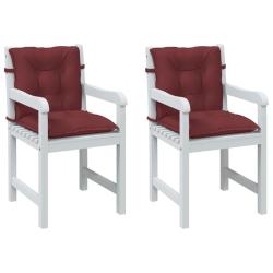Coussins de chaise dossier bas lot de 2 rouge bordeaux m&eacute;lang&eacute;
