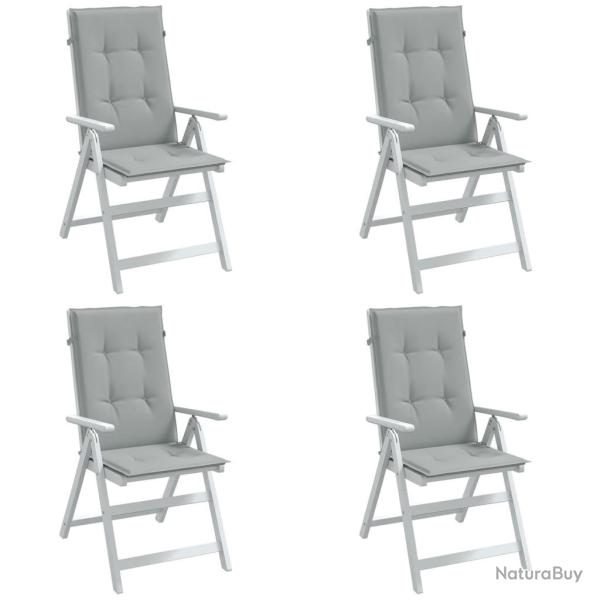 Coussins de chaise � dossier haut lot de 4 gris clair m�lang�