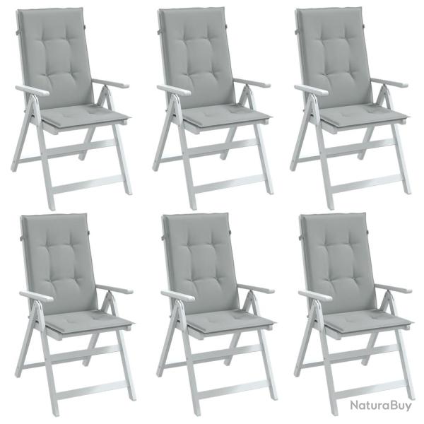 Coussins de chaise � dossier haut lot de 6 gris clair m�lang�