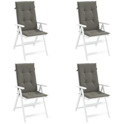 Coussins de chaise &agrave; dossier haut lot de 4 gris fonc&eacute; m&eacute;lang&eacute;