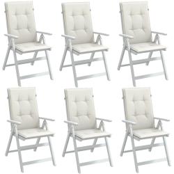 Coussins de chaise &agrave; dossier haut lot de 6 cr&egrave;me m&eacute;lang&eacute; tissu
