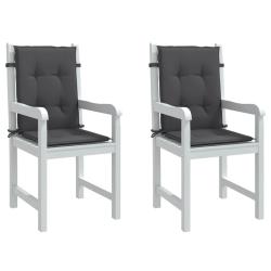 Coussins de chaise &agrave; dossier bas lot de 2 anthracite m&eacute;lang&eacute;