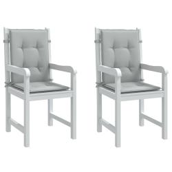 Coussins de chaise &agrave; dossier bas lot de 2 gris clair m&eacute;lang&eacute;