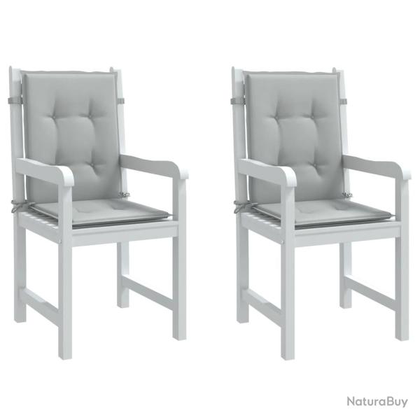Coussins de chaise � dossier bas lot de 2 gris clair m�lang�