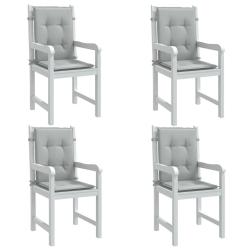 Coussins de chaise &agrave; dossier bas lot de 4 gris clair m&eacute;lang&eacute;