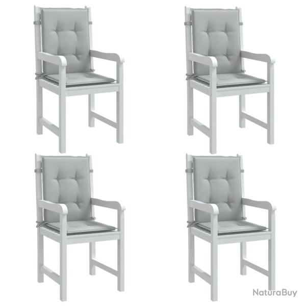 Coussins de chaise � dossier bas lot de 4 gris clair m�lang�