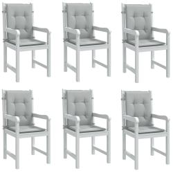 Coussins de chaise &agrave; dossier bas lot de 6 gris clair m&eacute;lang&eacute;