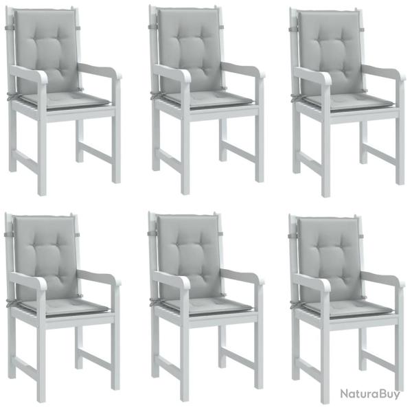 Coussins de chaise � dossier bas lot de 6 gris clair m�lang�