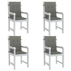 Coussins de chaise &agrave; dossier bas lot de 4 gris fonc&eacute; m&eacute;lang&eacute;