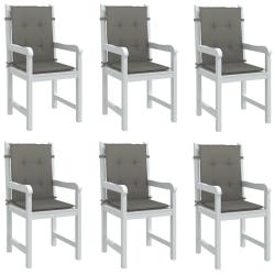 Coussins de chaise &agrave; dossier bas lot de 6 gris fonc&eacute; m&eacute;lang&eacute;