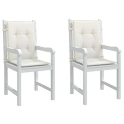 Coussins de chaise &agrave; dossier bas lot de 2 cr&egrave;me m&eacute;lang&eacute; tissu