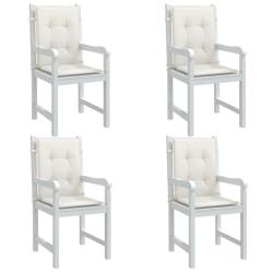Coussins de chaise &agrave; dossier bas lot de 4 cr&egrave;me m&eacute;lang&eacute; tissu