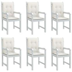 Coussins de chaise &agrave; dossier bas lot de 6 cr&egrave;me m&eacute;lang&eacute; tissu