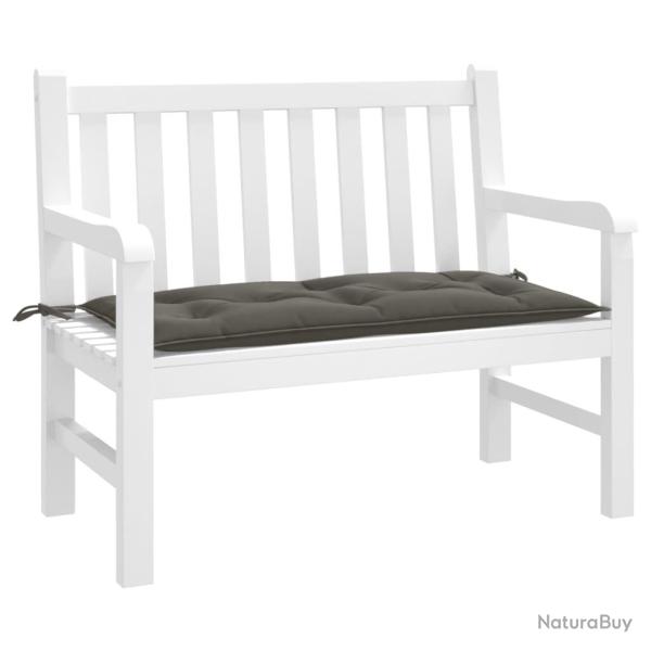 Coussin de banc de gris fonc� m�lang� 100x50x7 cm tissu