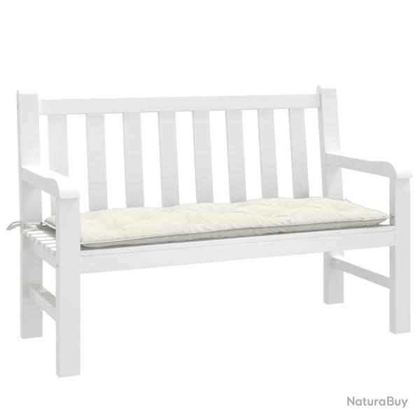 Coussin de banc de cr�me m�lang� 120x50x7 cm tissu