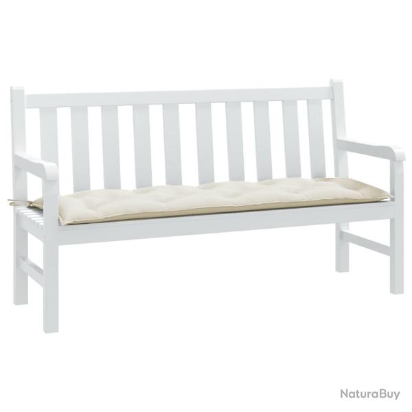 Coussin de banc de cr�me m�lang� 150x50x7 cm tissu