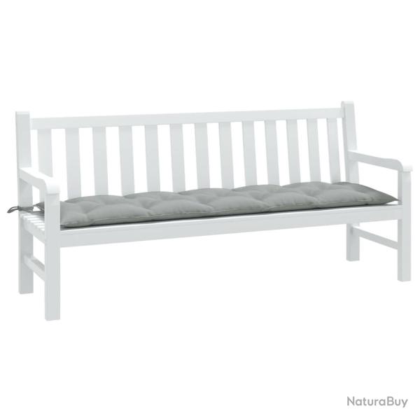 Coussin de banc de gris clair m�lang� 180x50x7 cm tissu