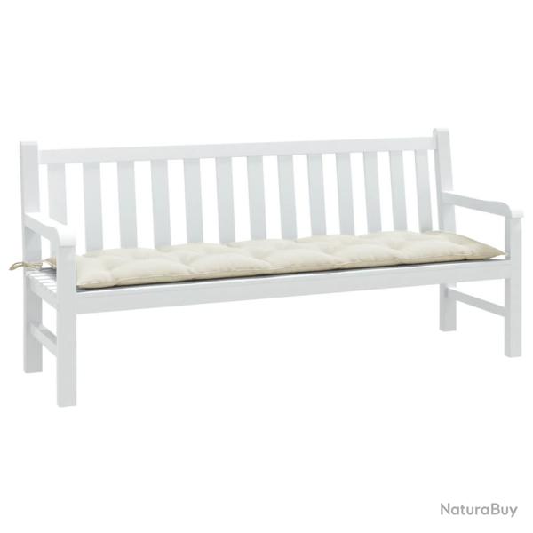 Coussin de banc de cr�me m�lang� 180x50x7 cm tissu