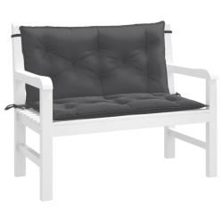 Coussins de banc de lot de 2 anthracite m&eacute;lang&eacute; tissu