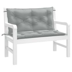 Coussins de banc de lot de 2 gris clair m&eacute;lang&eacute; tissu