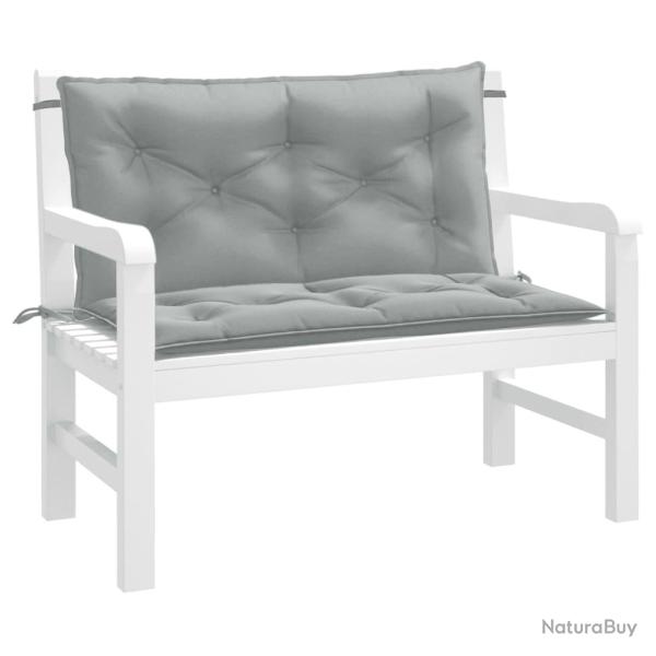 Coussins de banc de lot de 2 gris clair m�lang� tissu