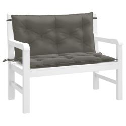 Coussins de banc de lot de 2 gris fonc&eacute; m&eacute;lang&eacute; tissu