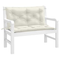 Coussins de banc de lot de 2 cr&egrave;me m&eacute;lang&eacute; tissu